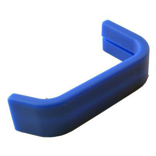 Blue silicon sleeve bracket on a white background