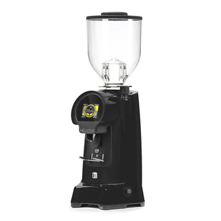 Eureka Helios 65 coffee grinder in black with digital touch display and bean hopper